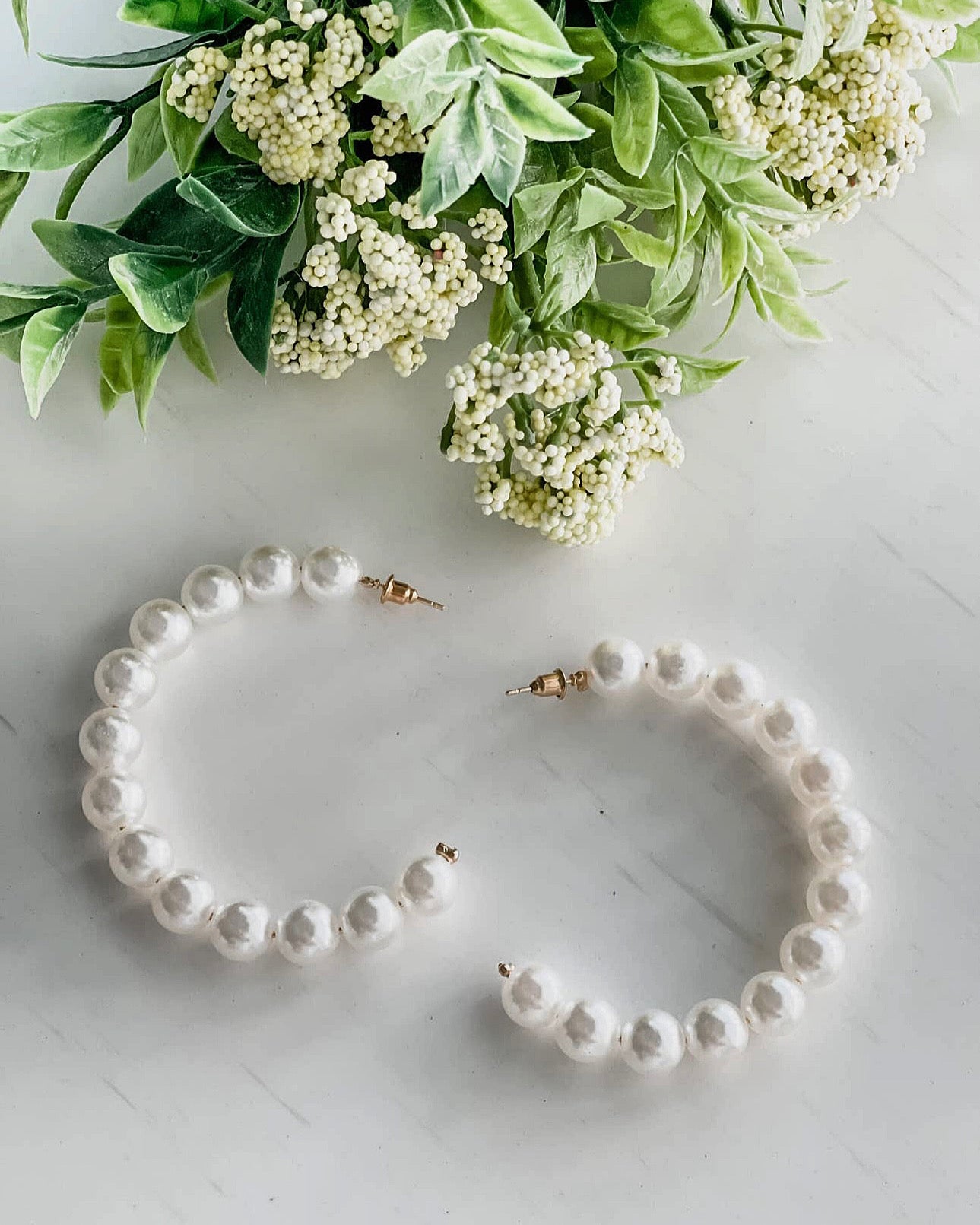 Pearl Hoop Earrings